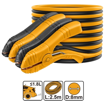 INGCO CABLE DE EMERGENCIA PARA AUTO 200 A 2.44 m x 8 mm CON TENAZAS