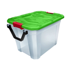 CAJA PLASTICA 88 L VERDE CON RODOS