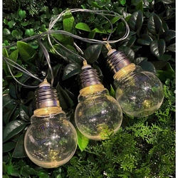 GUIA NAVIDAD LED DECORATIVA FOCO 20 LUCES BLANCO CALIDO CABLE CLEAR