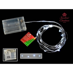 GUIA NAVIDAD MICROLED SUMERGIBLE 20 LUCES BLANCO FRIO CON BATERIA