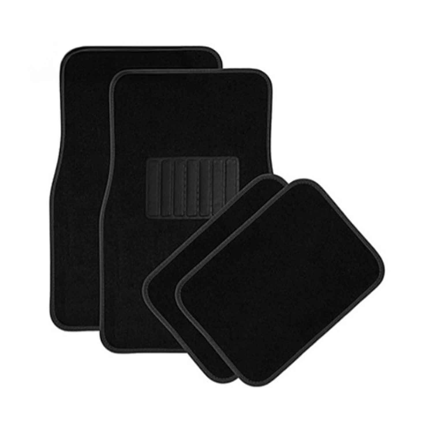 Juego De 4 Alfombrillas De Terciopelo Negro Para Coche Universales - Impermeables Y Antideslizantes