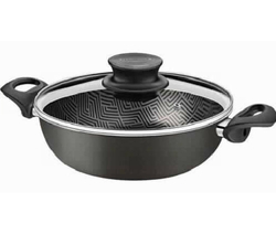 CACEROLA 24 cm TEFLON CON TAPA DE VIDRIO
